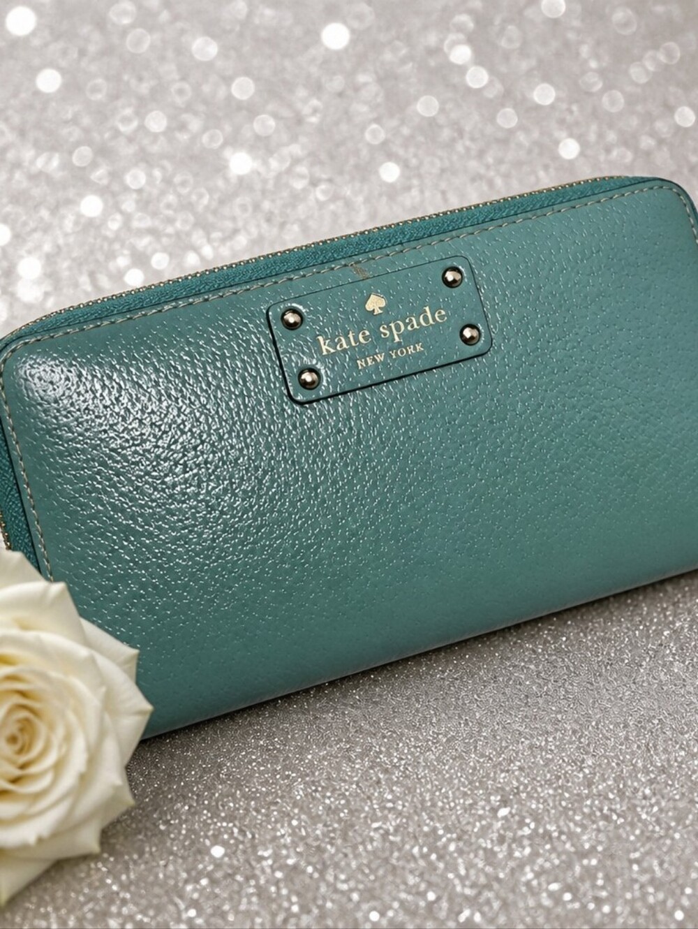 kate spade Teal Zip-Around Wallet